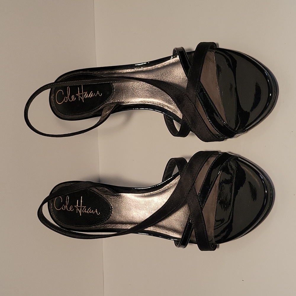 Womens Cole Haan High Heeled Strappy sandals black